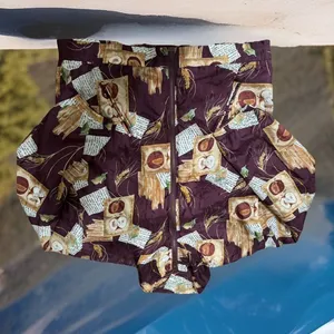 Y2K EVR 100% Silk Women’s Sz S Fruit Botanical Bomber‎ Jacket Floral DIV ROUSS thumbnail 1