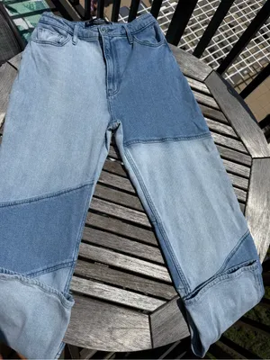 Hollister Two-Tone Light & Medium Blue Denim Jeans thumbnail 1