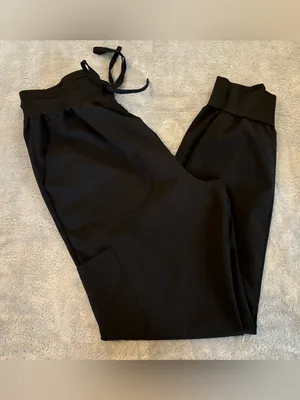 Women’s Scrubaid Brand Black Drawstring Scrub Cargo Joggers Size Medium thumbnail 4