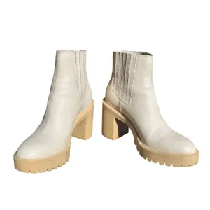 Dolce Vita Caster Ivory Leather Platform‎ Lug Sole Block Heel Chelsea Boots 8.5 thumbnail 4