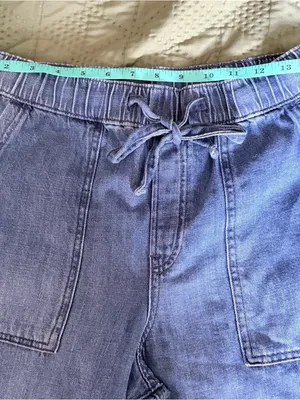 GAP Denim High Rise Wide Leg Drawstring Jeans Size S thumbnail 5