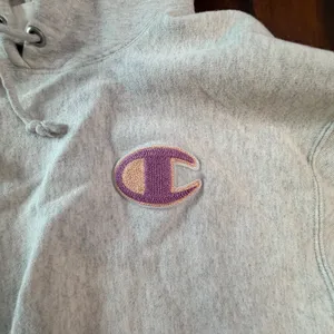 Champion Reverse Weave Cropped Hoodie Gray Purple Gold Logo Small WL659 2UC thumbnail 5