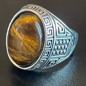 Tiger eye stone S925 silver ring size 8.75 thumbnail 3