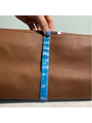 Women's Tommy Hilfiger Brown Tote Bag Large Red White Blue Logo Shopper Purse thumbnail 13