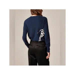 J.Crew Cashmere classic-fit crewneck sweater in zebra intarsia CO586 thumbnail 4