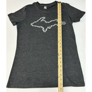 Bella Canvas 6004 Women Juniors L T-Shirt Michigan Upper Peninsula Heather Gray thumbnail 2