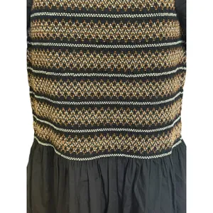 MADEWELL Black Smocked Embroidered Puff‎ Sleeve Poplin Mini Dress NWT Size Large thumbnail 5