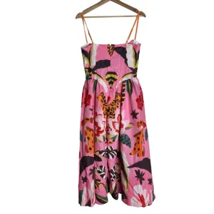 Nice To Meet You Women's Tropical Animal Print Midi Dress Pink Medium thumbnail 8