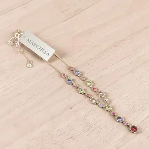 Marchesa Multi-Color Rhinestone "Y" Necklace thumbnail 2