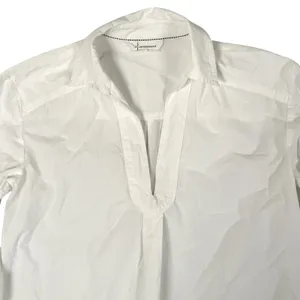 Anthropologie Polo Collared 3/4‎ Sleeve Shirt Womens Small White Pullover thumbnail 2