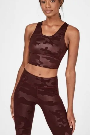 Sweaty Betty Kenna Camo Crop‎ Top Women's Size XS Athleisure thumbnail 1