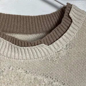 Vintage cotton double layer cloud sherpay crewneck sweater off white unisex M/L thumbnail 3