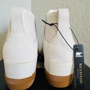 Sorel Out N About Wedge Leather Bootie, Ankle Boots White/Sea Salt, Size 8, NWT‎ thumbnail 14