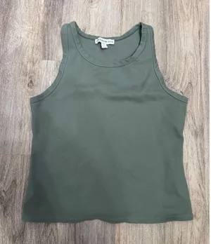AND NOW THIS Women's Sage‎ Green Racerback Tank Top Size L thumbnail 1