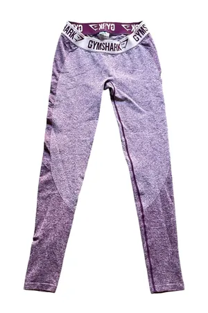 Gymshark Flex S Seamless Leggings Womens Purple Marl Pink Logo High Waist Gym thumbnail 1