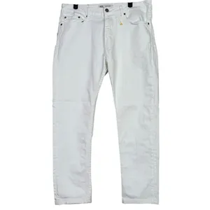 Zara Straight Leg High Rise Stretch Casual Ankle Cropped Denim Jean Zip 36 White thumbnail 12