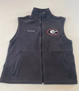 Columbia Georgia Bulldogs Fleece Vest Size L Black NCAA Embroidered Logo thumbnail 1