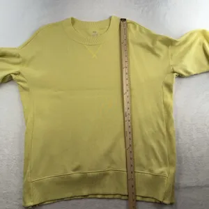 Aerie L Large Good Vibes Oversized Sweatshirt Tunic Long Sleeve Crew Neck Yellow thumbnail 11