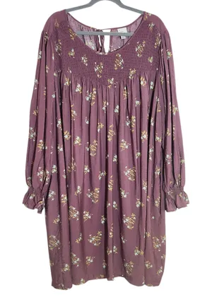 A New Day Purple Floral Dress Size 3X thumbnail 1