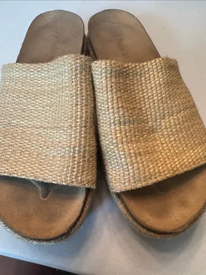 Dolce Vita Natural Raffia Slide Sandals thumbnail 1