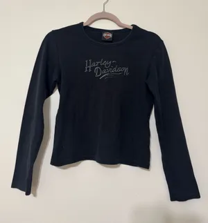Harley-Davidson Black Long Sleeve Script Logo Shirt thumbnail 1