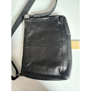 The Sak black Leather Clutch Crossbody Shoulder Bag camila texture classic thumbnail 15