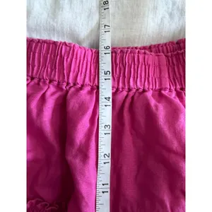 Hill House Mini Skirt Women M Pink Linen Tiered Ruffle Elastic Waist thumbnail 4