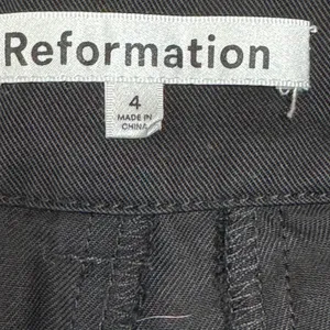 Reformation‎ manson Black Pleated Wide Leg Trousers Pants Size 4 thumbnail 5
