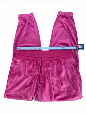 Women’s Burgundy Velour Jogger Pants size XS thumbnail 2