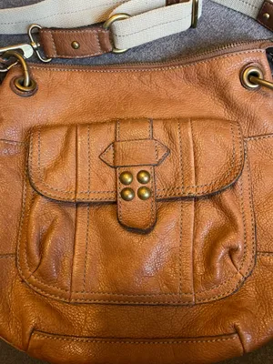 Fossil Long Live Vintage 1954 brown leather jacket cross body purse thumbnail 4