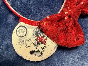 Unbranded Adult Red Sequin Minnie-Style Ear Headband thumbnail 3