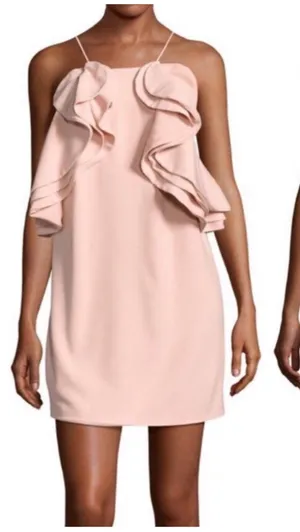 C/Meo Midnight Sky Ruffle Pink Dress Girly XS REVOLVE thumbnail 1