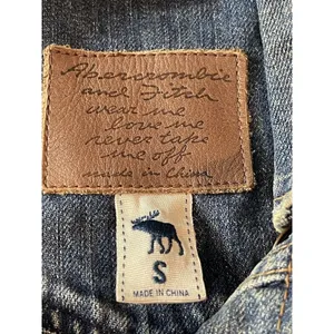 Abercrombie & Fitch Denim Highly Distressed Grunge Y2K Look Jacket Sz S thumbnail 10