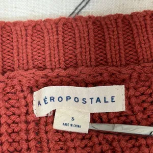 Aeropostale V-Neck Sweater Small Rust Orange Cropped Shaker Knit‎ Long Sleeve thumbnail 4