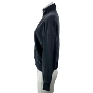 Crz Yoga Women's Navy Blue Long Sleeve High Neck 1/4 Zip Sweatshirt Top Size M thumbnail 2