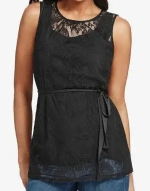 CAbi Date Night Black Lace Tunic Elegant Romantic Tank Style#942‎ S thumbnail 1
