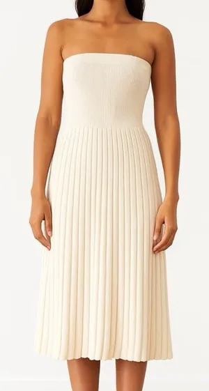 Vintage Adolfo Collectibles Pleated Lambswool Midi Dress Skirt Size M thumbnail 1