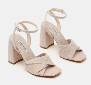 Steve Madden Mandy Natural Linen Heels thumbnail 1