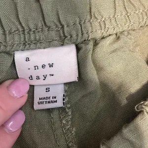 A New Day‎ High Waist Green Linen Blend Capri Pants thumbnail 8