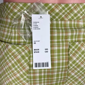 Urban Outfitters NWT Green Plaid Checkered Wrap Buckle Straight Mini Skirt Sz XS thumbnail 7