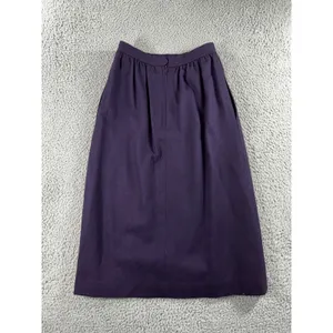 Evan-Picone Skirt Women 6 Purple Wool Blend‎ 28'' Midi Pockets Dark Academia Vtg thumbnail 2