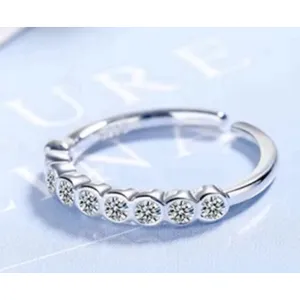 Boutique Dainty‎ 14k White Gold Plated Sterling Silver Synthetic Diamond Eternity Ring Sm thumbnail 8