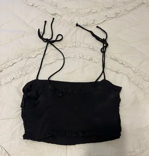 ZARA Black Silk Crop Top thumbnail 2