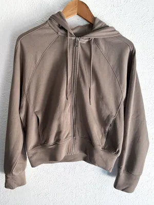 Abercrombie & Fitch YPB NeoKNIT Active Full-Zip Hoodie Tan Brown Small thumbnail 1