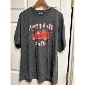 Delta Pro Weight Happy Fall Yall Graphic T-Shirt Charcoal‎ Gray Women 2XL thumbnail 2