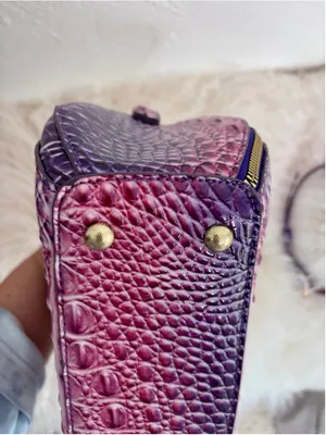 Women's Unbranded Purple Pink Faux Croc Embossed Crossbody Clutch Bag One Size thumbnail 9