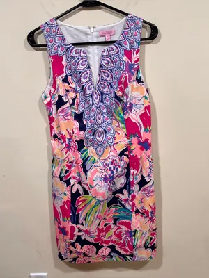 Lilly Pulitzer Fallon Shift Dress, Size 6 Tipping Point Floral EUC thumbnail 5