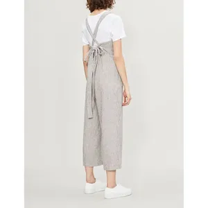 FREE PEOPLE Off The Shore Linen Blend Wide‎ Leg Jumpsuit Sz 4 thumbnail 2