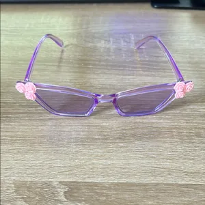 Purple Sunglasses with Pink Rose Accents thumbnail 5