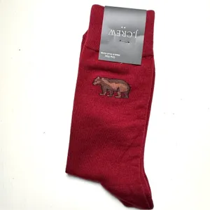J.Crew Men's Bear Theme Graphic Design Trouser Socks OS thumbnail 3